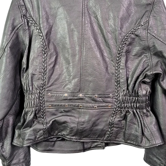 Leather Vintage 80's Biker Motorcycle Bikercore Rock N Roll Negan Jacket XXL - Picture 8 of 13